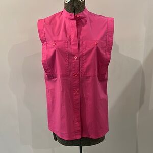 Escada Pink Sleeveless Button Down Shirt